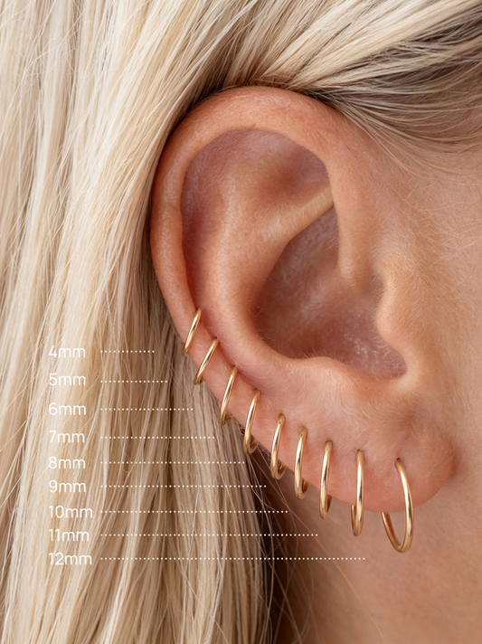 ANKIEJOY Essentials 14K Solid Gold Classic Hoop