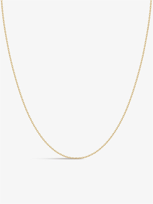 ANKIEJOY 14K Solid Gold Classic Cross Chain Necklace