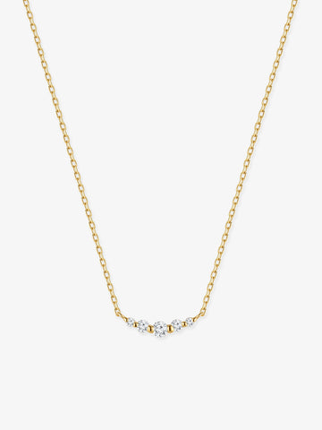 ANKIEJOY 14K Solid Gold Lab Diamond Cross Chain Necklace
