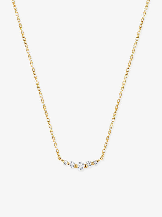 ANKIEJOY 14K Solid Gold Lab Diamond Cross Chain Necklace
