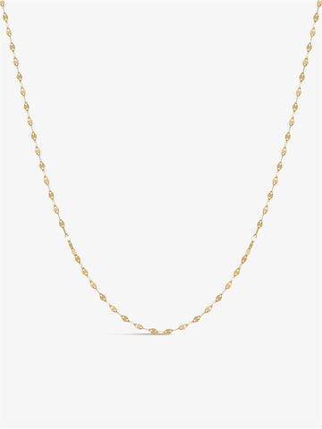 ANKIEJOY 14K Solid Gold Classic Lips Chain Necklace