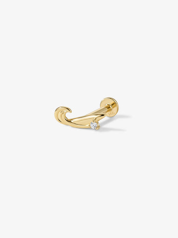 ANKIEJOY Shore 14K Gold Surfboard Moissanite Flat Back Stud