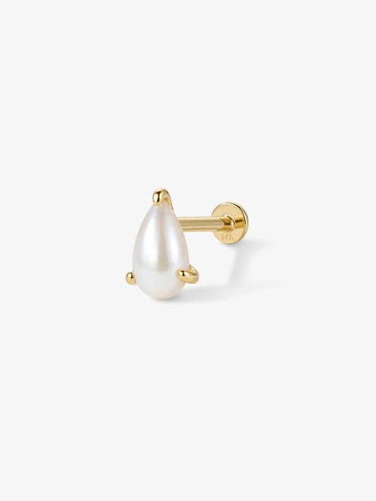ANKIEJOY Cove 14K Gold Pear Shell Pearl Flat Back Stud