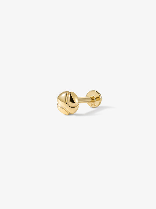 ANKIEJOY Victor 14K Gold Tennis Ball Flat Back Threaded Stud