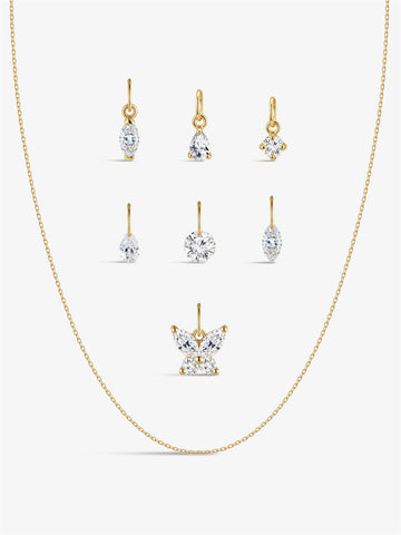 ANKIEJOY 14K Solid Gold Necklace Set