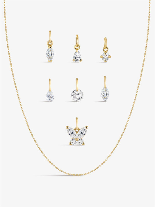 ANKIEJOY 14K Solid Gold Necklace Set