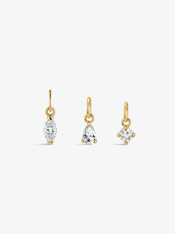 ANKIEJOY 14K Solid Gold Classic Solitaire Lab Diamond Charm