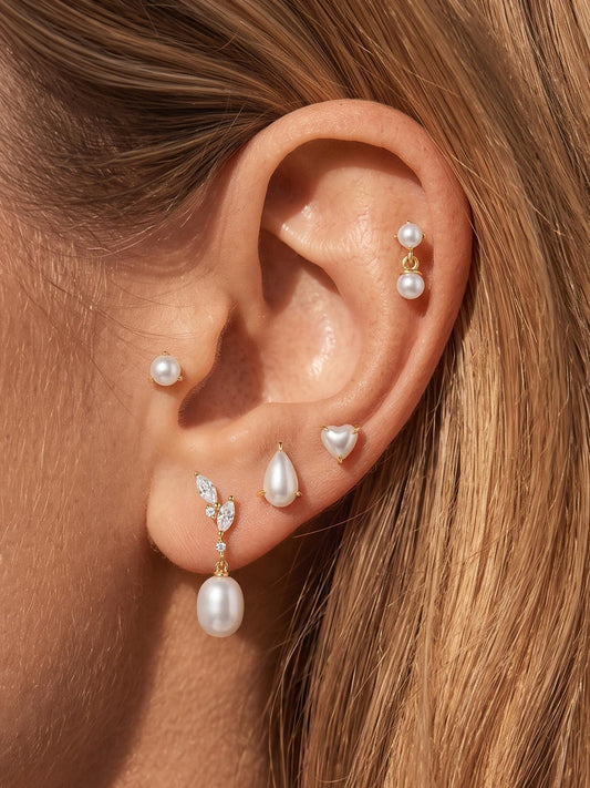 ANKIEJOY Cove 14K Gold Pear Shell Pearl Flat Back Stud