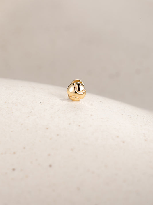 ANKIEJOY Victor 14K Gold Tennis Ball Flat Back Threaded Stud