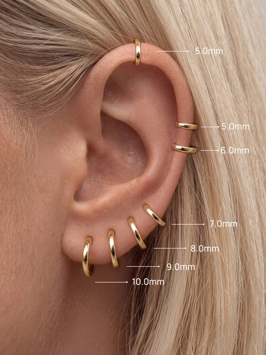 ANKIEJOY Essentials 14K Solid Gold Minimalist Hoop