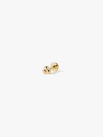 ANKIEJOY GoldWave 14K Solid Gold Triangle Bead Flat Back Stud