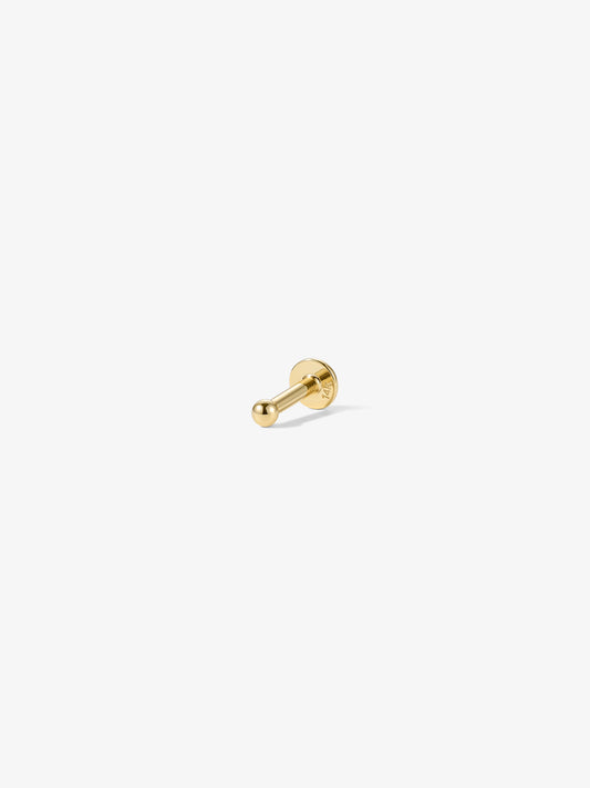 ANKIEJOY GoldWave 14K Solid Gold Classic Bead Flat Back Stud