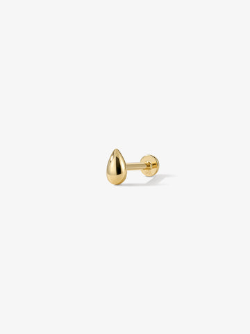ANKIEJOY Fusion 14K Solid Gold Polished Pear Flat Back Stud