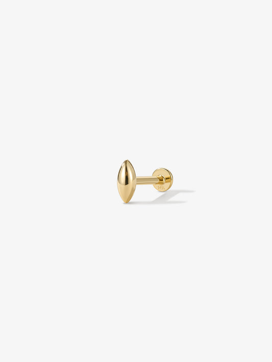 ANKIEJOY Fusion 14K Solid Gold Polished Marquise Flat Back Stud