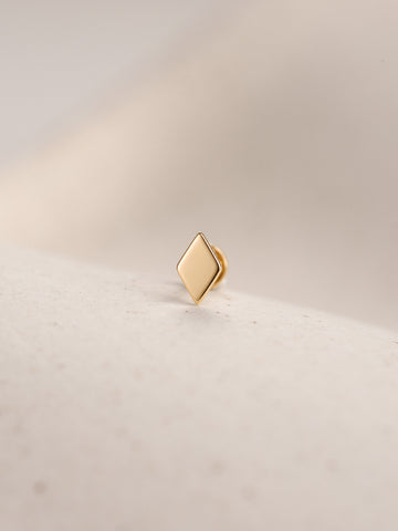 ANKIEJOY Geometry 14K Solid Gold Diamond-Shape Flat Back Stud