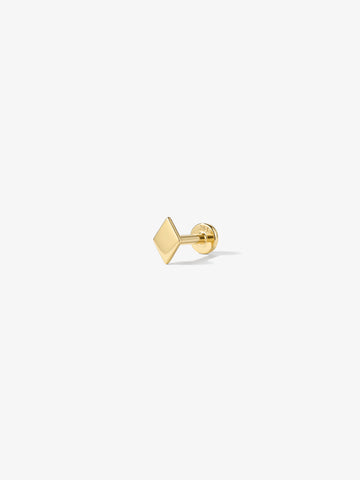 ANKIEJOY Geometry 14K Solid Gold Diamond-Shape Flat Back Stud