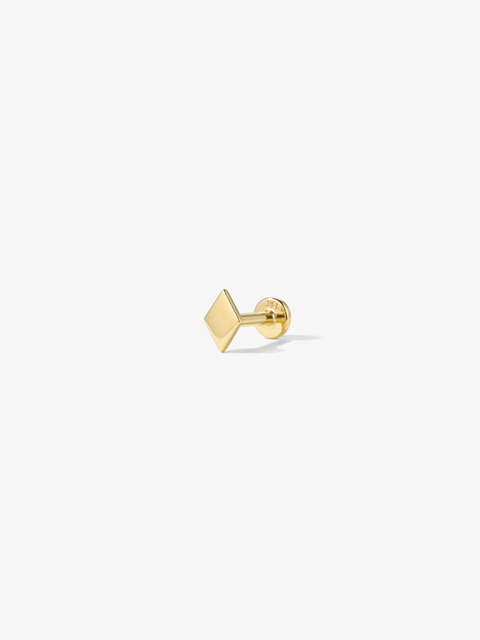 ANKIEJOY Geometry 14K Solid Gold Diamond-Shape Flat Back Stud
