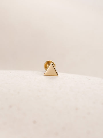 ANKIEJOY Geometry 14K Solid Gold Triangle Flat Back Stud