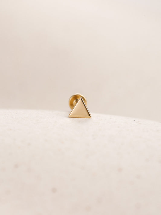 ANKIEJOY Geometry 14K Solid Gold Triangle Flat Back Stud