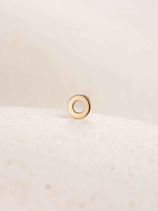 ANKIEJOY Geometry 14K Solid Gold Hollow Circle Flat Back Stud