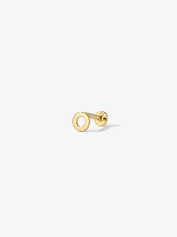 ANKIEJOY Geometry 14K Solid Gold Hollow Circle Flat Back Stud