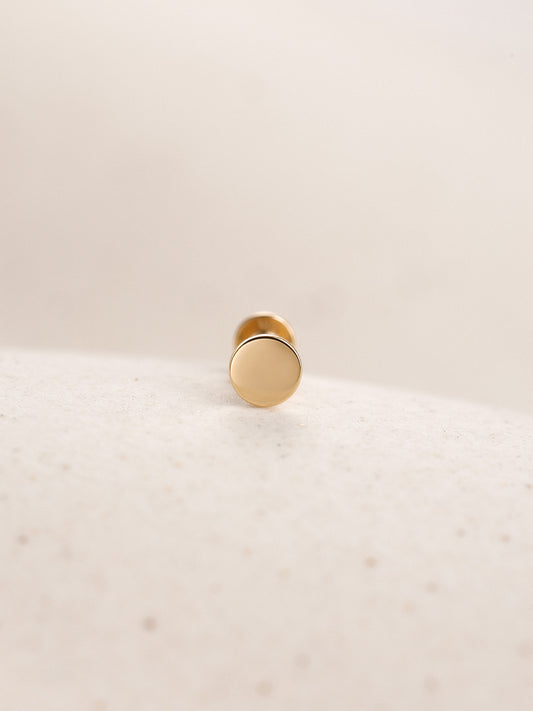 ANKIEJOY Geometry 14K Solid Gold Disc Flat Back Stud