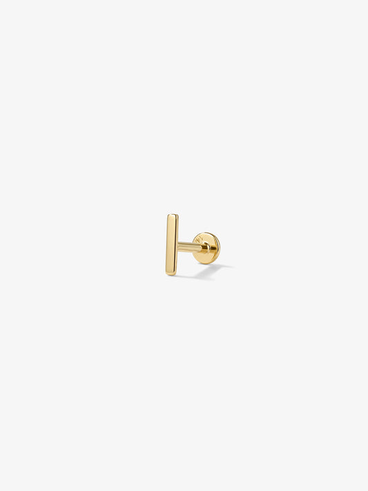 ANKIEJOY Geometry 14K Solid Gold Bar Flat Back Stud