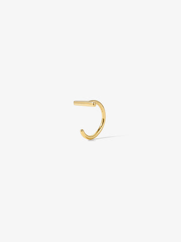 ANKIEJOY Geometry 14K Solid Gold Bar Open Hoop