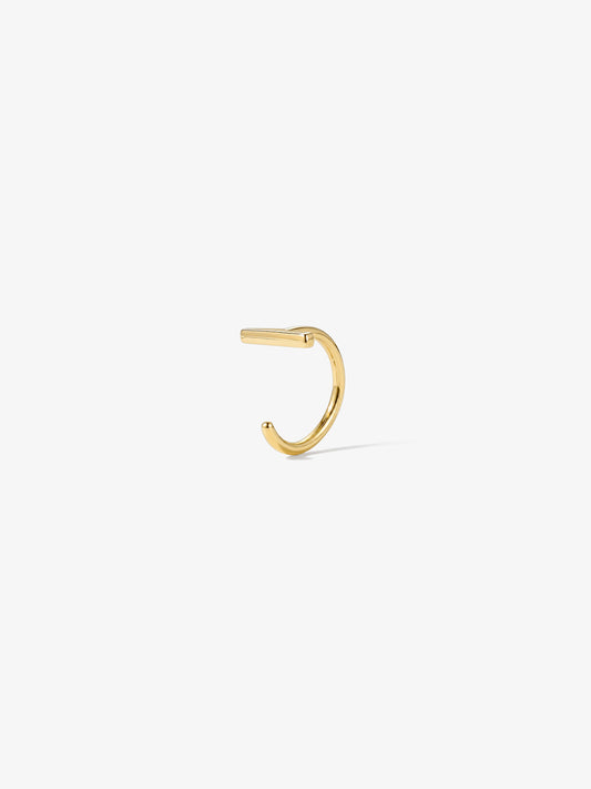 ANKIEJOY Geometry 14K Solid Gold Bar Open Hoop