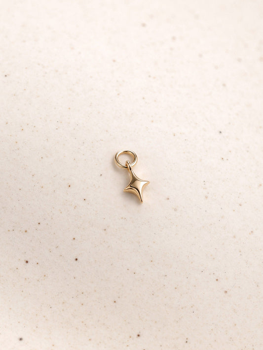 ANKIEJOY Starborn 14K Solid Gold Polished Star Charm