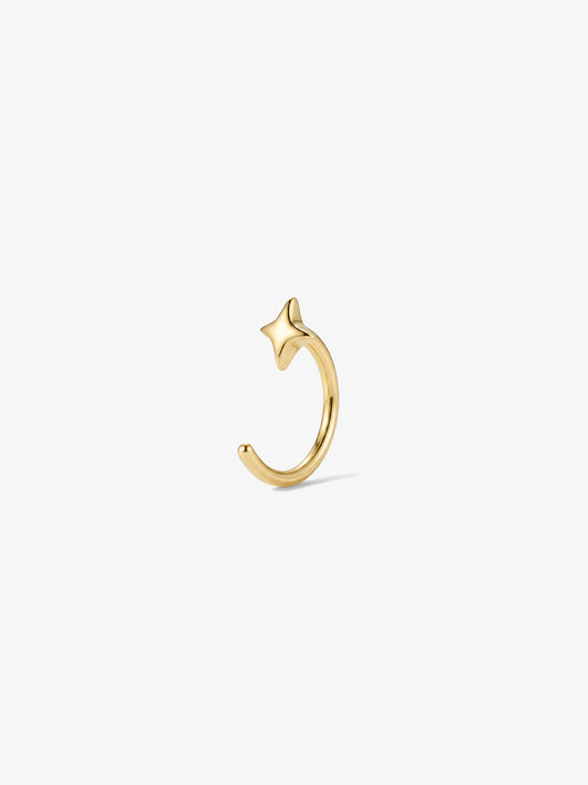 ANKIEJOY Starborn 14K Solid Gold C-Shaped Star Ear Hook