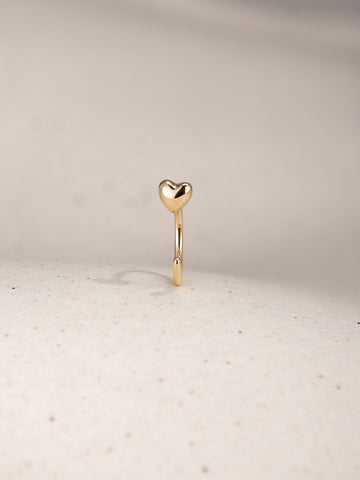 ANKIEJOY Love 14K Solid Gold Classic Heart Open Hoop