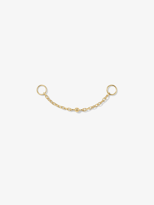 ANKIEJOY GoldWave 14K Solid Gold Bead Cross Chain Charm