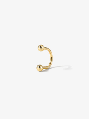 ANKIEJOY GoldWave 14K Solid Gold Classic Bead Curved Barbell