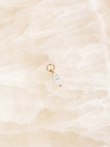 ANKIEJOY Marquise 14K Solid Gold Drop Charm