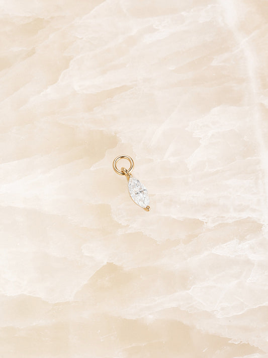 ANKIEJOY Marquise 14K Solid Gold Drop Charm
