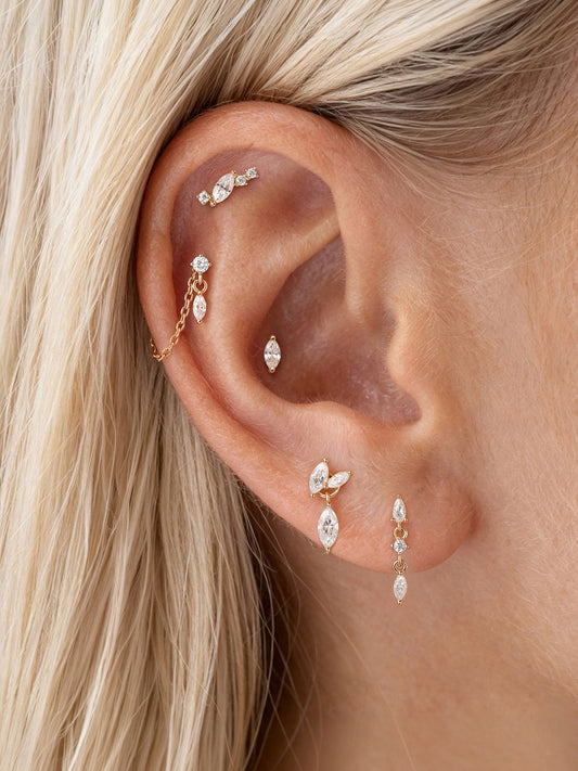 ANKIEJOY Marquise 14K Solid Gold Drop Charm