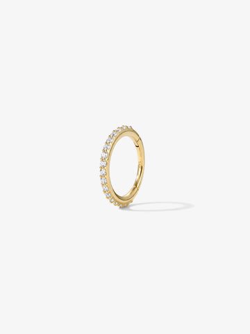 ANKIEJOY Essentials 14K Solid Gold Classic Pave Hoop
