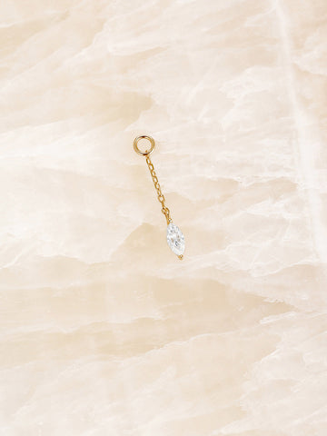 ANKIEJOY Marquise 14K Solid Gold Tassel Drop Charm