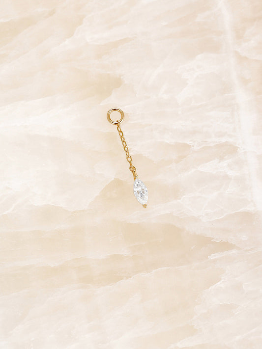 ANKIEJOY Marquise 14K Solid Gold Tassel Drop Charm