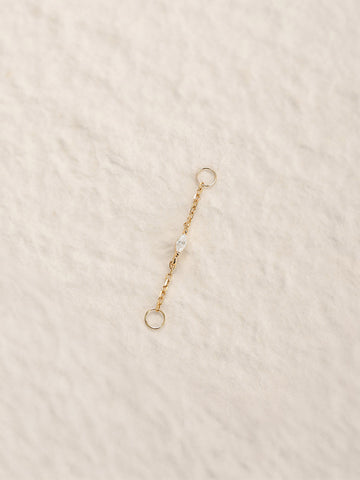 ANKIEJOY Marquise 14K Solid Gold Solitaire Chain Charm