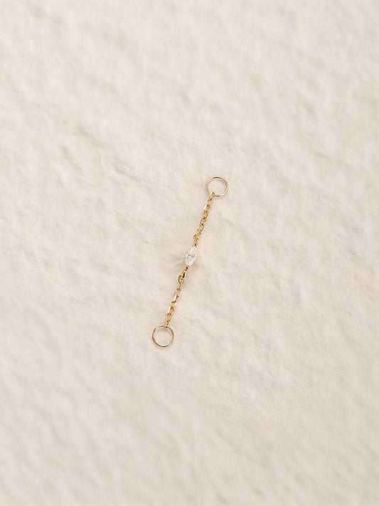 ANKIEJOY Marquise 14K Solid Gold Solitaire Chain Charm