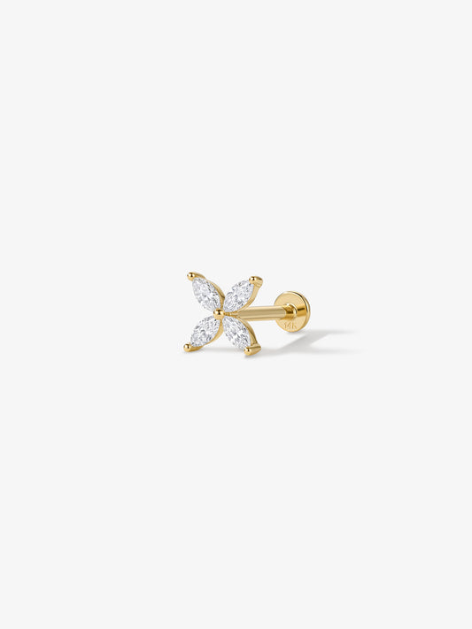 ANKIEJOY Marquise labret de pétalo en oro macizo de 14 quilates