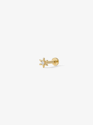 ANKIEJOY Fusion 14K Solid Gold Marquise Floral Flat Back Stud