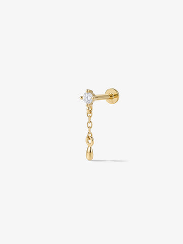 ANKIEJOY Fusion labret a goccia con nappina in oro massiccio 14 carati