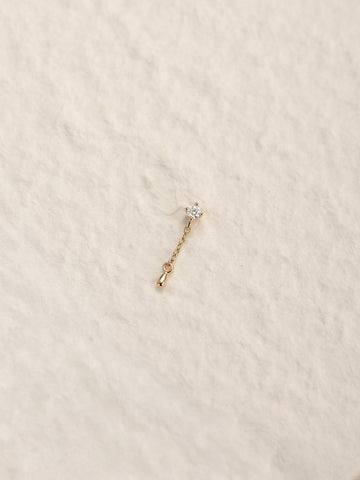 ANKIEJOY Fusion 14K Solid Gold Pear Tassel Flat Back Stud