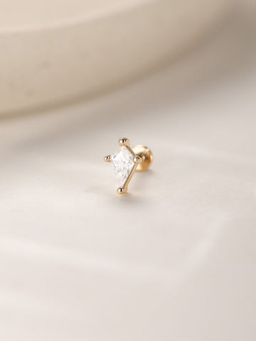 ANKIEJOY Essentials 14K Solid Gold Kite Flat Back Stud