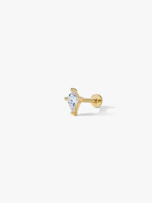 ANKIEJOY Essentials 14K Solid Gold Kite Flat Back Stud