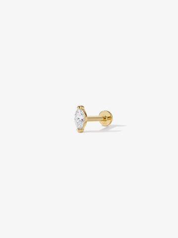ANKIEJOY Marquise 14K Solid Gold Moissanite Flat Back Stud