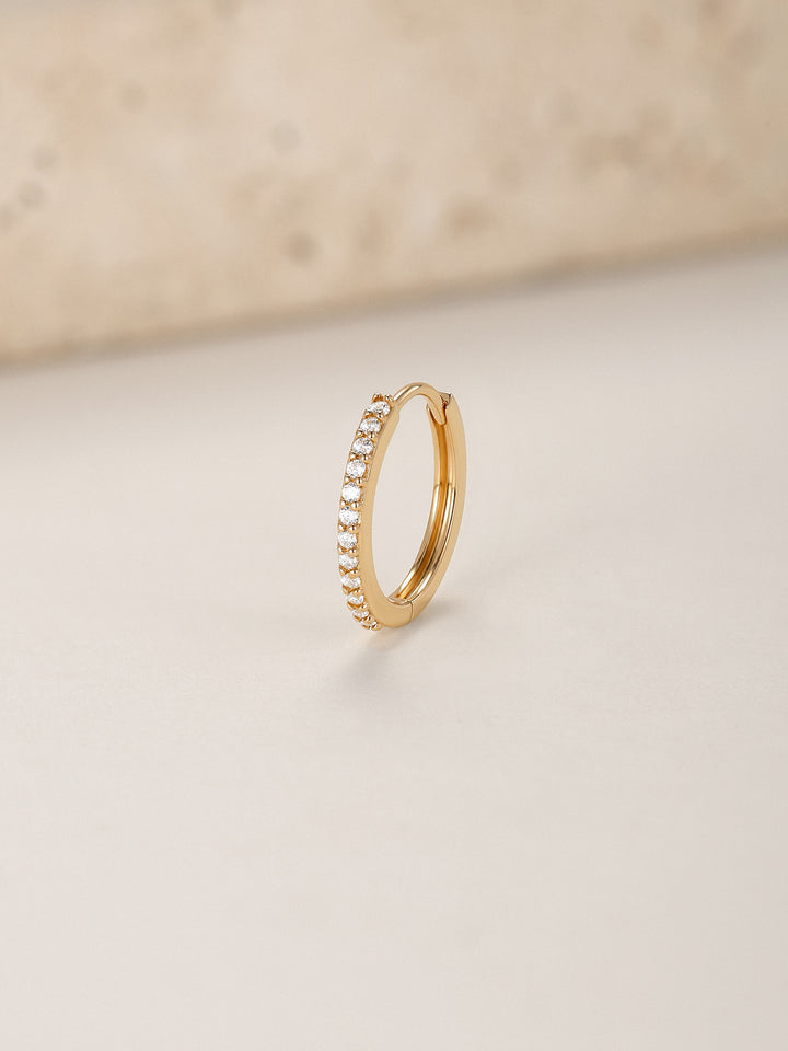 ANKIEJOY Essentials minimalistische Pavé-Creole aus 14 Karat Massivgold